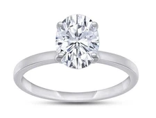 Solitaire Diamond Engagement Ring DEF/VVS2 Oval 1 Carat Lab Grown IGI Certified
