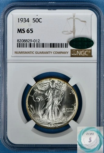 1934 Walking Liberty Half Dollar NGC MS 65 w/CAC - Dreamy Champagne Luster!!!