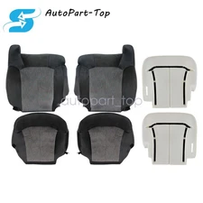 Fits 1999-2002 Chevy Silverado Front Cloth Seat Cover Dark Gray / Foam Cushion