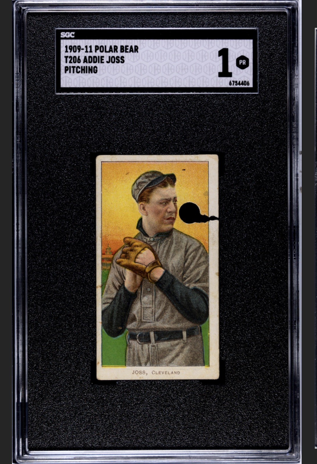 1909-11 T206 POLAR BEAR PITCHING ADDIE JOSS HOF Cleveland Baseball Card SGC