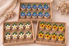 Mini handmade Flower Bouquets multicolor Party Favors Decorative Set of 12