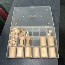 Assorted Spools Buttons & Cray Items. Total Spool: Large 10, Small 48