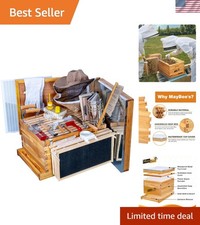 Beehive Starter Kit 8-Frame Bee Boxes and Frames Starter Kit Wax Coated Bee H...