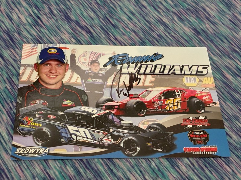 Ronnie Williams Autographed Whelan Modified Hero Card.   2026 Spring Sizzler
