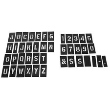 Zoro Select 20Y525 Stencil Kit, Combination Set, Letters And Numbers, 3 In,