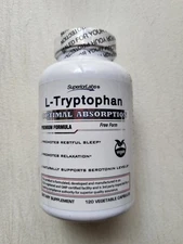 SuperiorLabs L-Tryptophan 500mg 120 Veg Caps SEALED Sleep & Relaxation