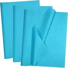 100 Sheets Turquoise Tissue Paper  14 x 20 Inches Turquoise Wrapping Paper Bulk 