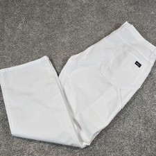 Mens 40X32 Dickies Relaxed Fit Utility Cargo Carpenter Painters Pants White