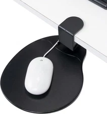 Clamp On Under Desk Mouse Tray 360 Swivel Ergonomic Platform with Cable