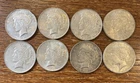 (8) USA Peace Dollars $1, 1920’s Lot 90% Silver
