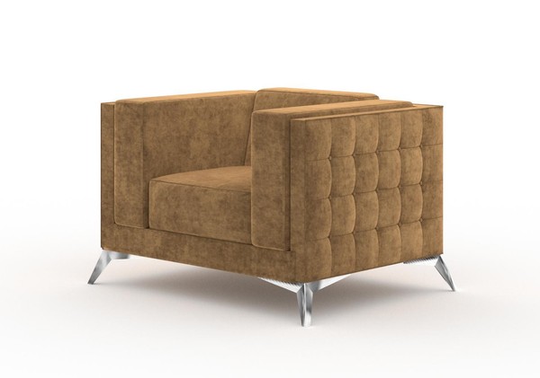 Chesterfield Sessel Fernseh Couch 1 Sitzer Sofa Stoff Couchen Polster Textil Neu-image
