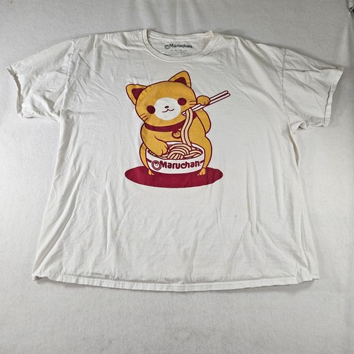 Maruchan Noodles Cat Eating Ramen T-Shirt Mens Size 3XL