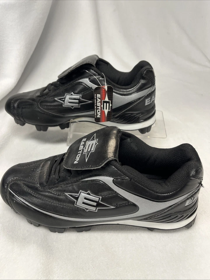 NUEVO CON ETIQUETAS Easton Hombres Béisbol Fútbol Botines Zapatos Negro Plata M33488 Talla 8.5 Foto 2 de 4