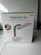 Verilux HappyLight Duo 2-in-1 Light Therapy and Task Desk Lamp White