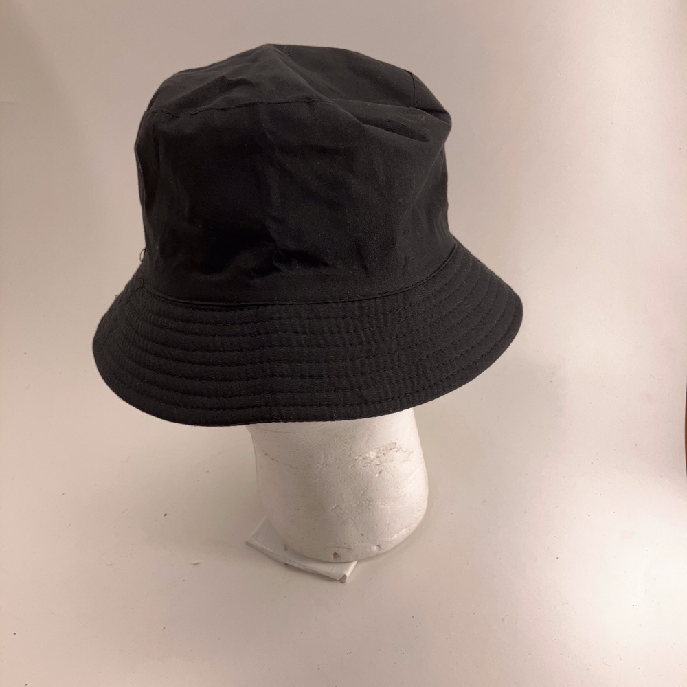 Thin black bucket hat plain - image 1