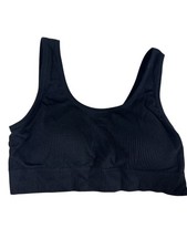 Torrid Black Ribbed Scoop Neck Bralette 2 Nylon Blend Seamless Stretch Womens
