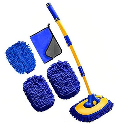 Upgrade Car Wash Brush Mop with Long Handle, Car Washing Brush Kit Blue-003
