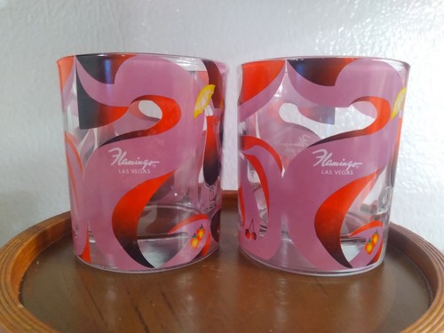 2 COPAS RARAS FLAMINGO CASINO LAS VEGAS CÓCTEL VINTAGE ESTILO ANTIGUO - Imagen 2 de 6