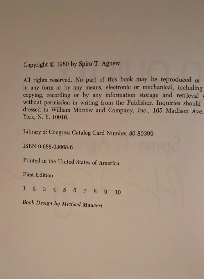 GO QUIETLY OR ELSE SPIRO T AGNEW SIGNED FIRST PRINTING FIRST EDITION HARDCOVER - Image 4 of 4