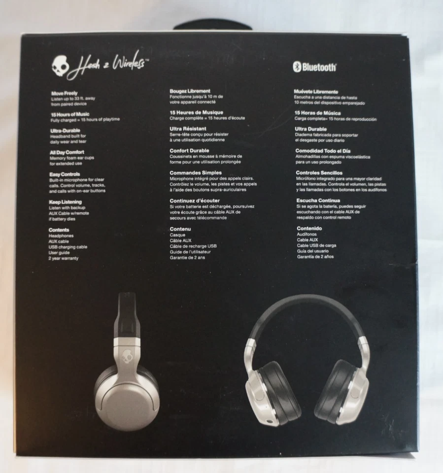 Skullcandy Hesh 2 Wireless Bluetooth Headphones Silver/Black – Brand New - Image 3 of 4