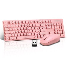 Wireless Keyboard and Mouse Combo, Full Size Compact Quiet Wireless Keyboard ...