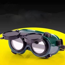 Flip-Up Welding Goggles Safety Protective Glasses with Dark Lens & Ventilation