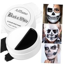 Black and White Face Paint, Halloween Clown Makeup Goth Greasepaint for Kids