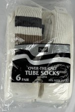 Vintage Sears Over The Calf Striped Tube Socks 6 Pair Mens Fits 10-14