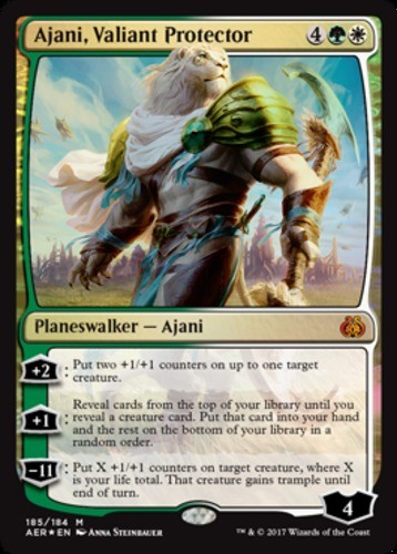 1x Ajani, Valiant Protector - Foil - Planeswalker Deck Exclusive Moderate Play, 