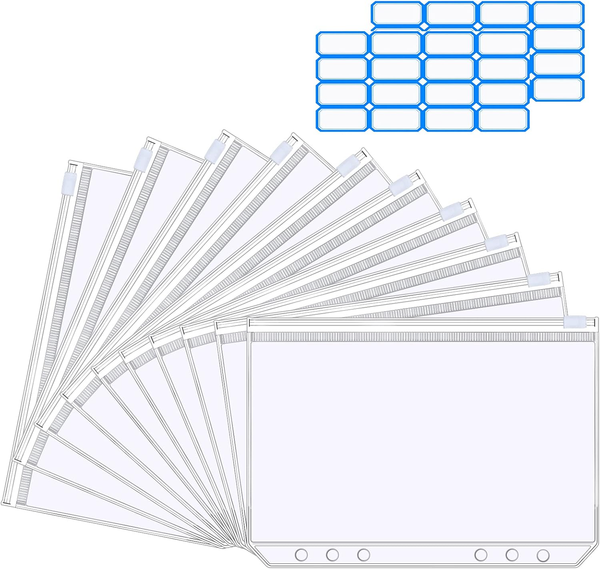 A6 Binder Taschen, 10 StüCk Ordnertaschen 6 Loch, Durchsichtige PVC-image