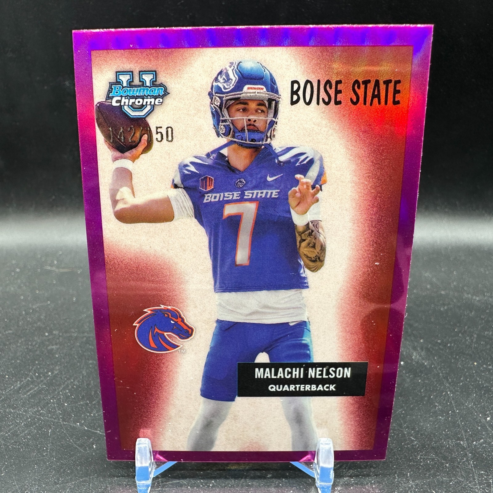 Malachi Nelson Fuchsia Refractor /150 2024 Bowman U Chrome 1955 Football #55B-8