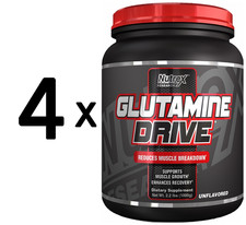 4 x Nutrex Glutamine Drive, Unflavored - 1000g (37,50 EUR/kg)