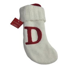 Wondershop Letter D Christmas Stocking White Knit 8  Mini Monogram Target NEW