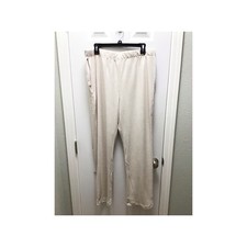 LANDS END Woman Beige Oatmeal Pull On Knit Pants 100 Cotton Size 1X 16W-18W 