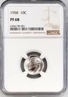 1958 Proof Roosevelt Dime graded PF 68 by NGC!