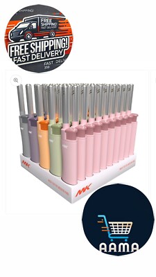 50 Ct Of Colorful MK JET CANDLE TORCH Full Size Lighters Refillable Windproof BB