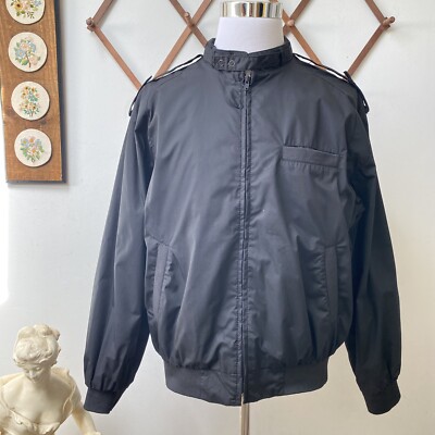 Towncraft Cafe Racer Moto Jacket Epaulette Vintage 90s Full Zip Large