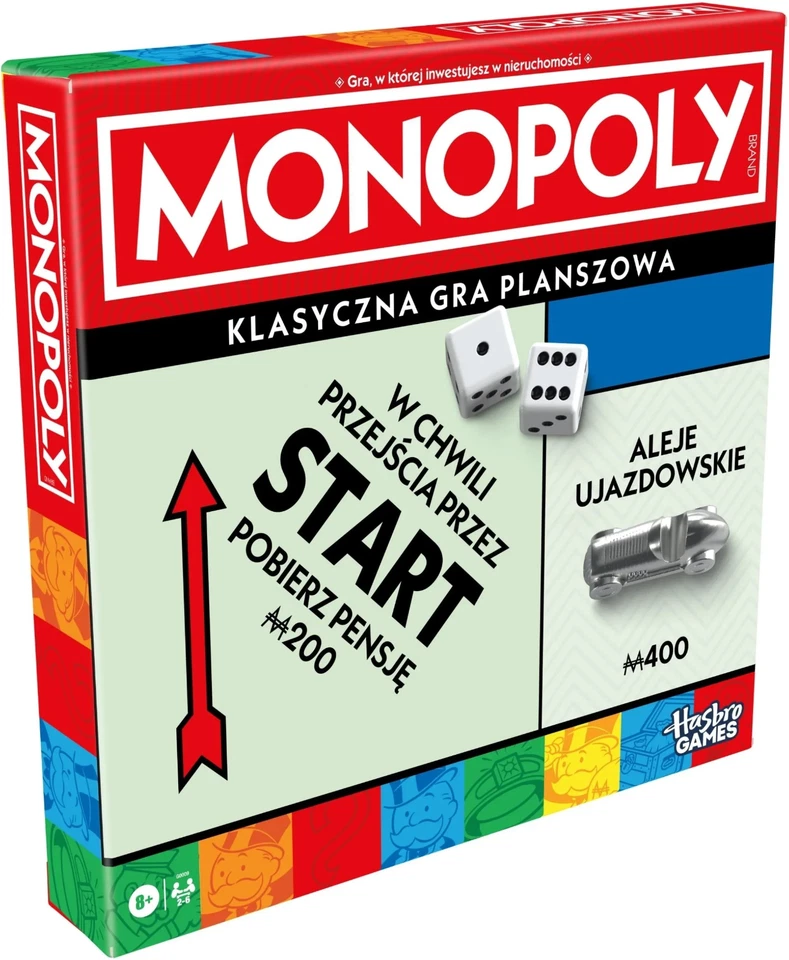 HASBRO MONOPOLY PL CLASSIC GRA PLANSZOWA POLSKA WERSJA NOWA MONOPOL