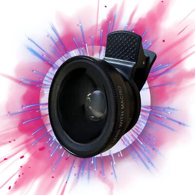 TRONICXL Smartphone Makro Objektiv Linse Aufsatz 2in1 Handy Kamera Set Weitwinkel Handy