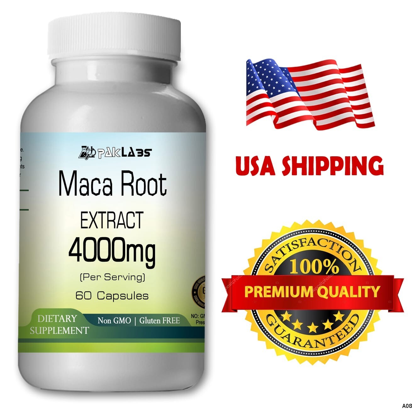 Maca Root Capsules 60 4000mg Easy to Swallow & Eco-Friendly