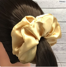 Light Gold Champagne Charmeuse Satin XL Scrunchie Hair Ties - 6 inch wide
