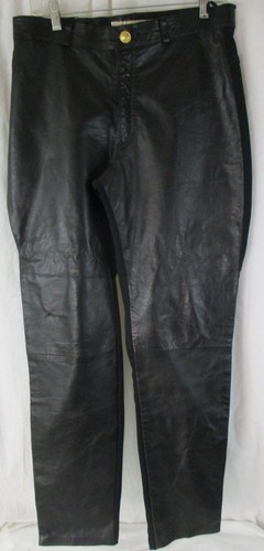 Genuine Leather Pants Black 