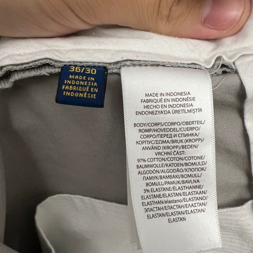 Polo Ralph Lauren Chino Pants Mens 36x30 Gray Stretch Classic Fit Casual Formal - 第 4/10 張圖片