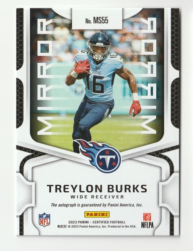 Treylon Burks - 2023 Panini Certified #MS55 - Mirror AUTO - SP SN /199 - Picture 2 of 2