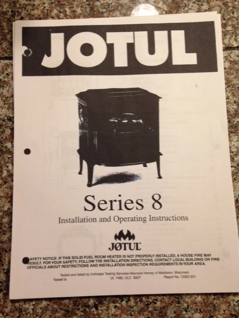 Jotul 8 wood stove manual installion and operating | eBay