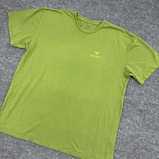 Arcteryx T Shirt Mens 2XL Green Graphic Print Logo Double Sided Tee *READ