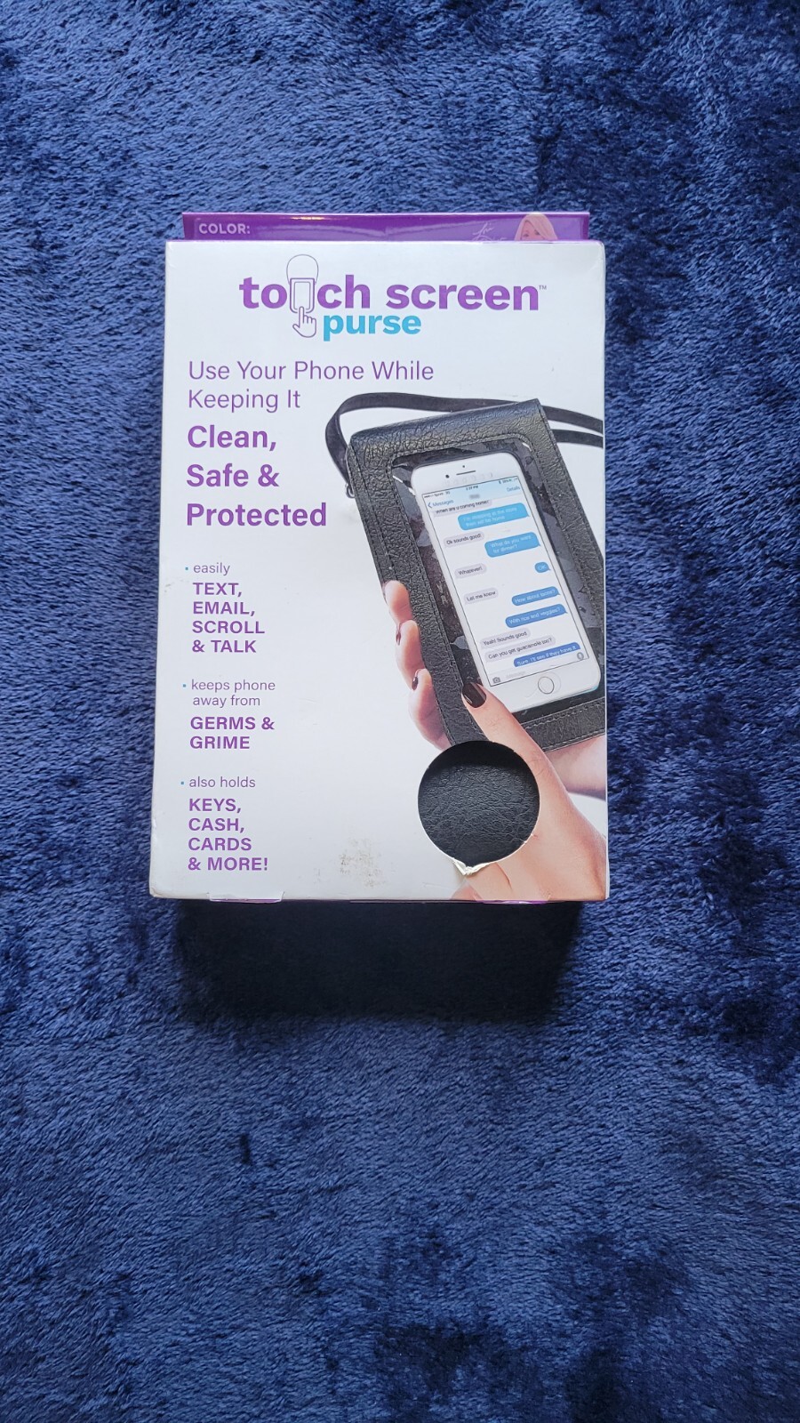 Read-Touch Screen Cell Phone Crossbody Purse, As Seen On Shark Tank - Black