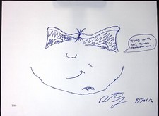 Demetrious Johnson Signed 18x24 Hand Drawn Sketch BAS COA UFC WEC ONE FC Auto'd