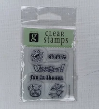 Studio G Clear Stamps Cling Stamp Summer Vacation Fun In The Sun