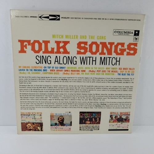 Folk Songs Sing Along With Mitch Vinyl Record With Lyrics 50s Vintage Vinyl - Picture 3 of 12